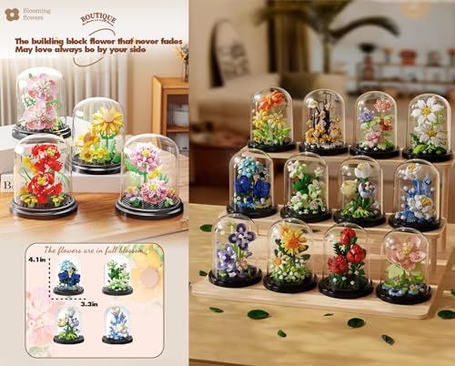 Jollcnoia Passionate Bloom Building Toy Set – Creative Bonsai Tree Flower Bouquet Kit