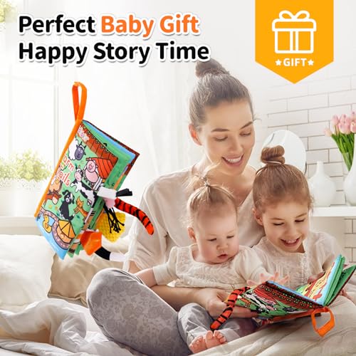 Jollybaby Farm Tails Cloth Book – Soft, Crinkle, Touch & Feel Baby Toy