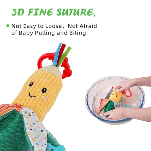 Jollybaby Hanging Rattles for Car Seat, Crib, Stroller – Plush Vegetable Toys with Bell, Crinkle, Teether for Newborns up to 12 Months
