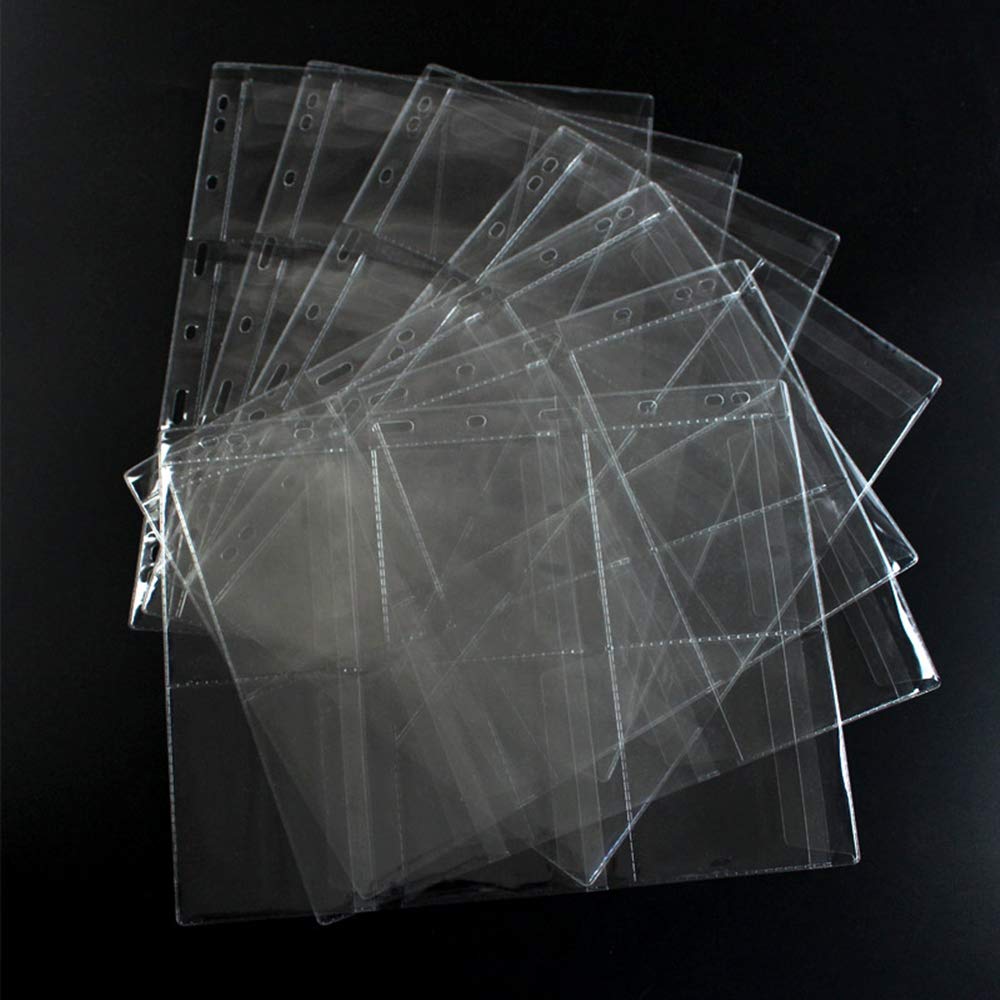 Jomevia 10-Pack Coin Pages – 6 Pocket PVC Coin Holders for 3-Ring Binders