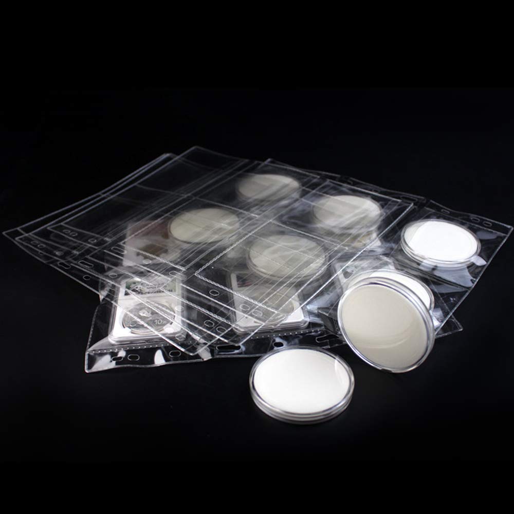 Jomevia 10-Pack Coin Pages – 6 Pocket PVC Coin Holders for 3-Ring Binders