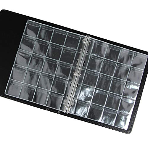 Jomevia 10 Sheets 12 Pocket Coin Pages Clear PVC Holders for 3-Ring Binder