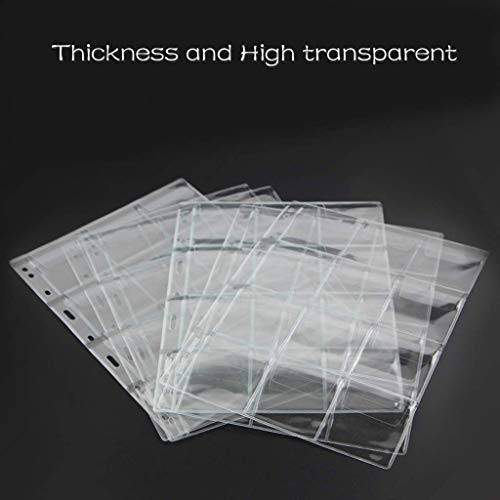 Jomevia 10 Sheets 12 Pocket Coin Pages Clear PVC Holders for 3-Ring Binder