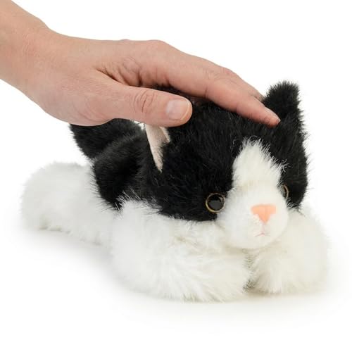 Jorkei Weighted Black Cat Plush Toy - 8 Inch Soft Stuffed Animal, Cute Small Plushie Gift for Kids and Adults