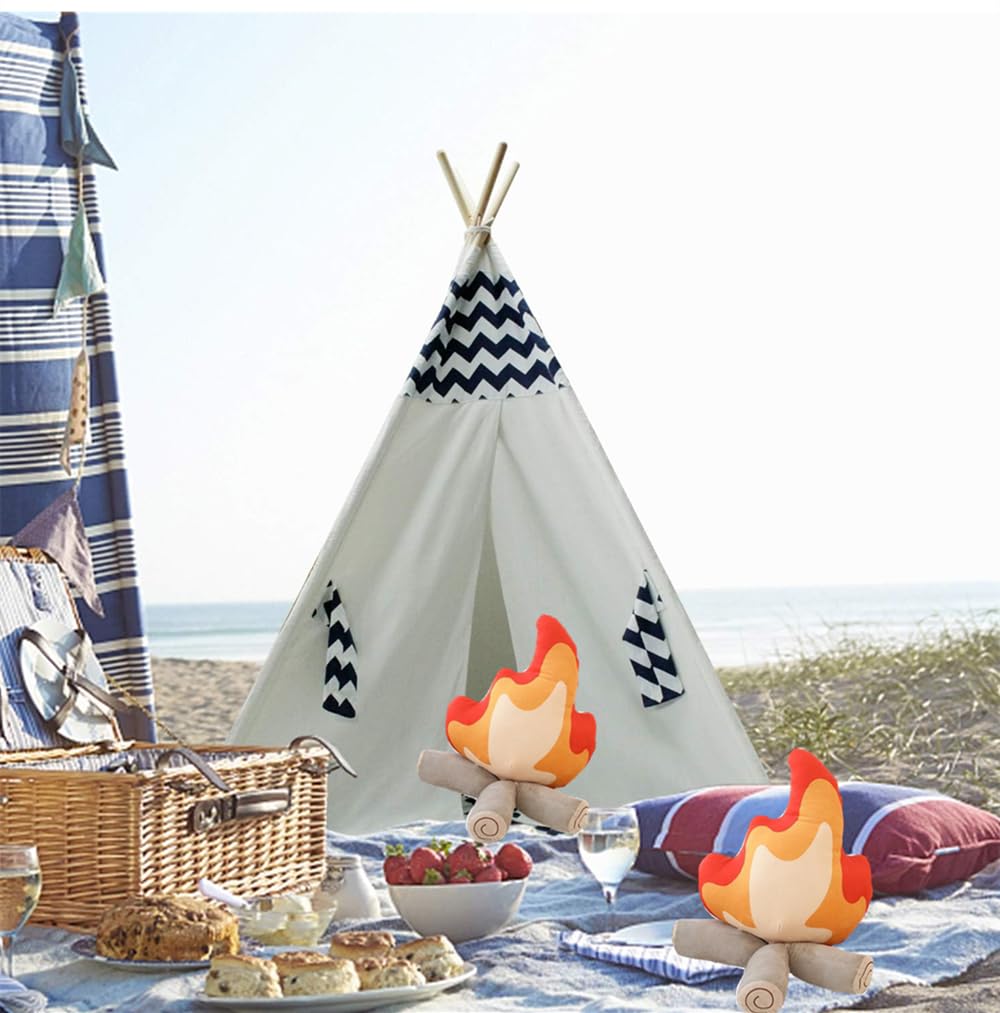 JOSON Fun Campfire Plush Toy - Simulated Flame Plush for Outdoor Camping and Room Decoration, Small Size