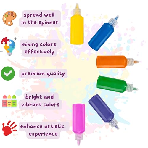 Jovial & Joyful Spin Art Refill Pack: 25 Cardboard Shapes + 6 Paint Colors