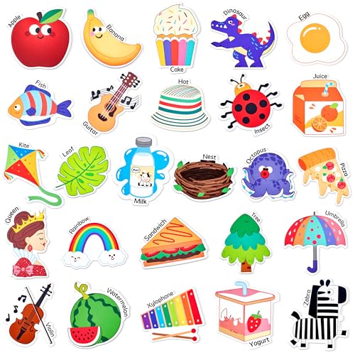 JoyCat 26 Object Fridge Magnets for Toddlers – Large Magnetic Learning Toys for Ages 2-5