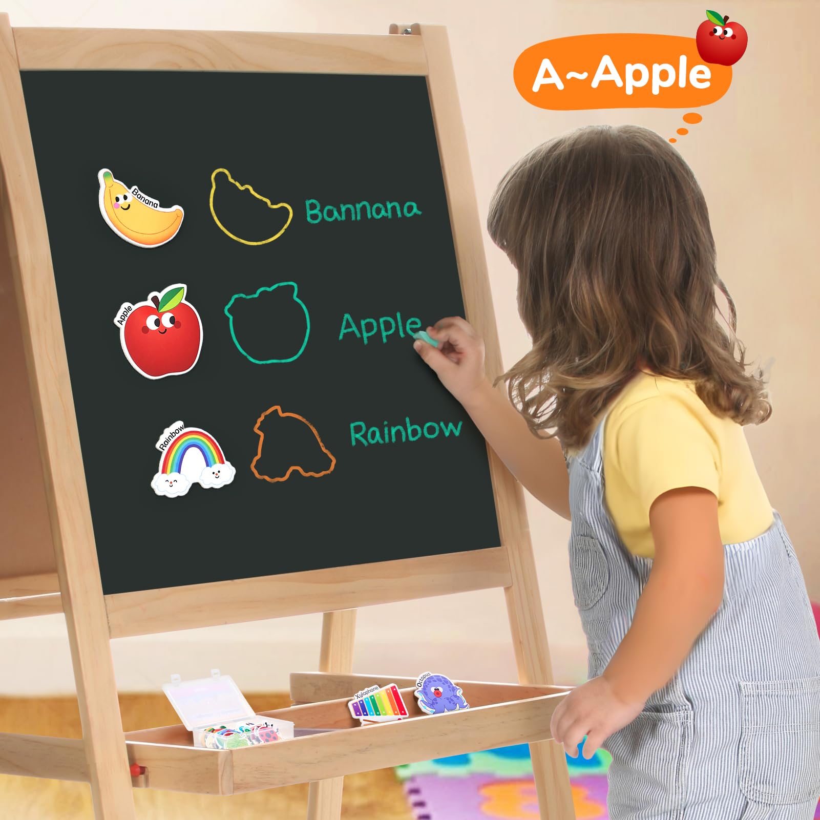JoyCat 26 Object Fridge Magnets for Toddlers – Large Magnetic Learning Toys for Ages 2-5