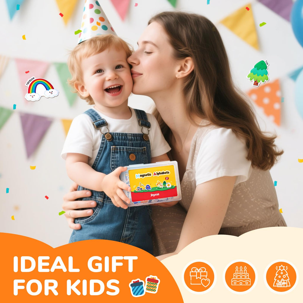 JoyCat 26 Object Fridge Magnets for Toddlers – Large Magnetic Learning Toys for Ages 2-5