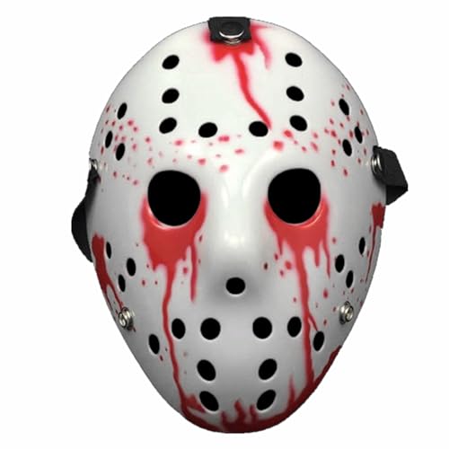 JOYFISCO Hockey Mask for Halloween – Durable Plastic, Adjustable Strap, Adult Size