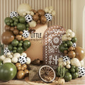 JOYFLOAT 124-Piece Cowboy Balloon Garland Arch Kit - Avocado Green, Brown, Sand White - Western Theme Party Decoration