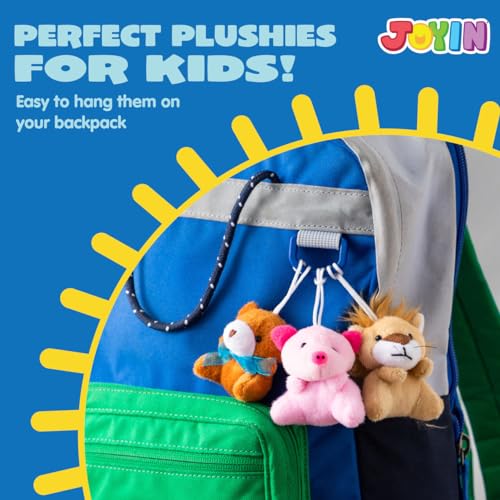 JOYIN 12-Pack Mini Plush Animals: Assorted 3-Inch Stuffed Toys for Party Favors, Prizes, and Backpack Decor