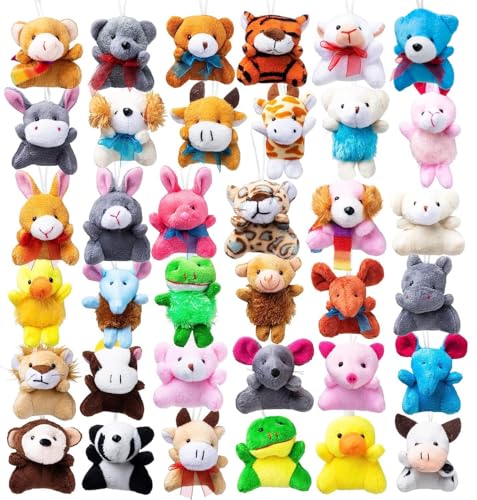 JOYIN 12-Pack Mini Plush Animals: Assorted 3-Inch Stuffed Toys for Party Favors, Prizes, and Backpack Decor