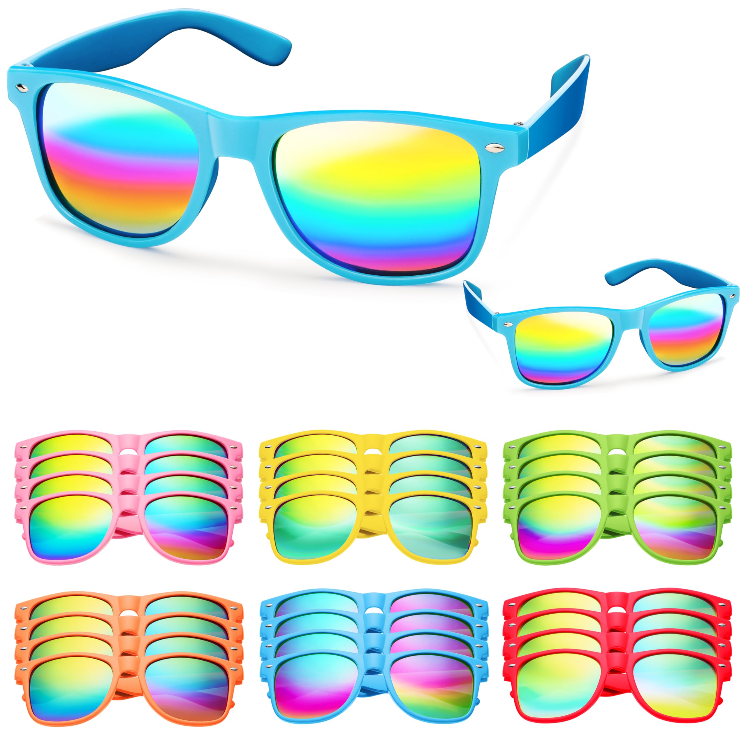 JOYIN 12-Pack Neon Kids Sunglasses with UV Protection for Birthday Party Favors