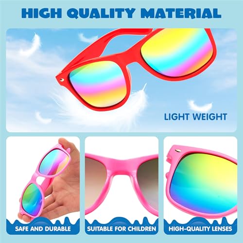 JOYIN 12-Pack Neon Kids Sunglasses with UV Protection for Birthday Party Favors