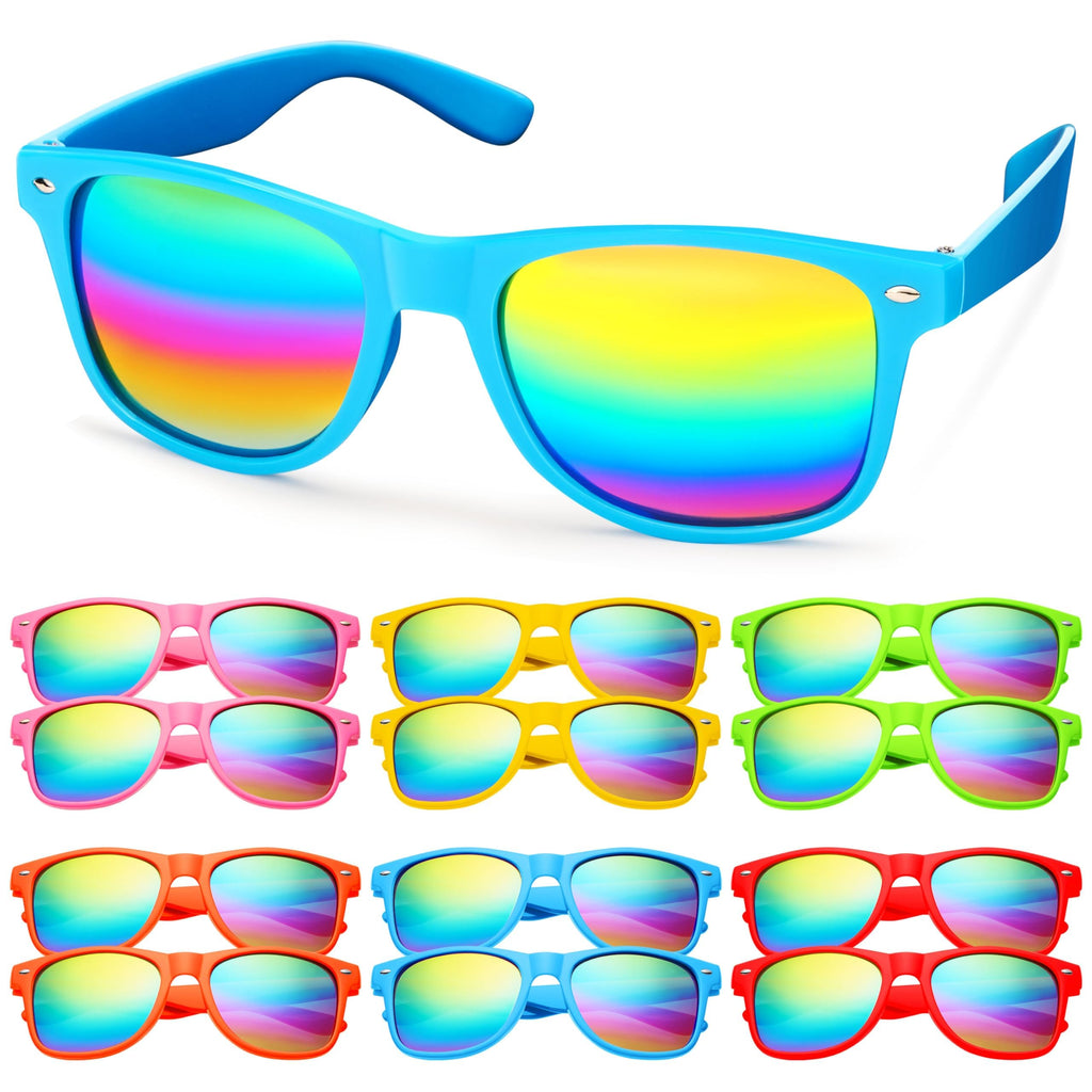 JOYIN 12-Pack Neon Kids Sunglasses with UV Protection for Birthday Party Favors