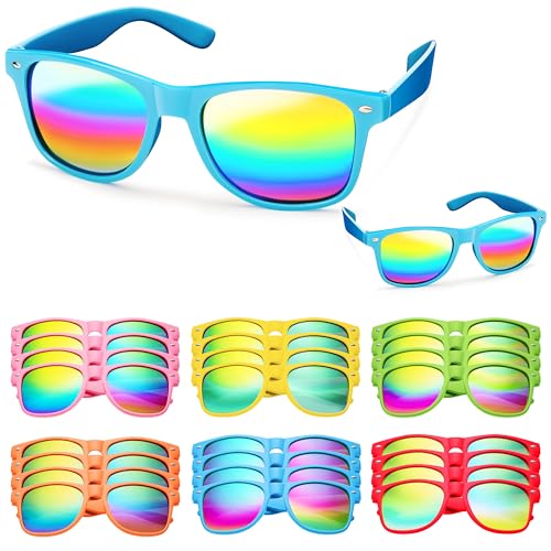 JOYIN 12-Pack Neon Kids Sunglasses with UV Protection for Birthday Party Favors