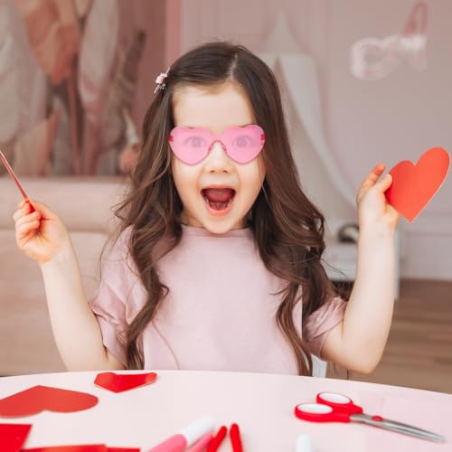 JOYIN 12 Pack Pink Heart Sunglasses for Valentine's Day – Classroom Exchange Gifts with Cards