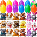 JOYIN 12 Prefilled Easter Eggs with 12 Different Mini Plush Animals for Kids Ages 3-10