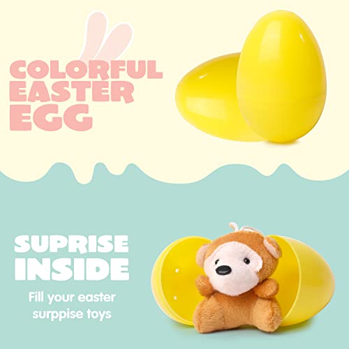 JOYIN 12 Prefilled Easter Eggs with 12 Different Mini Plush Animals for Kids Ages 3-10