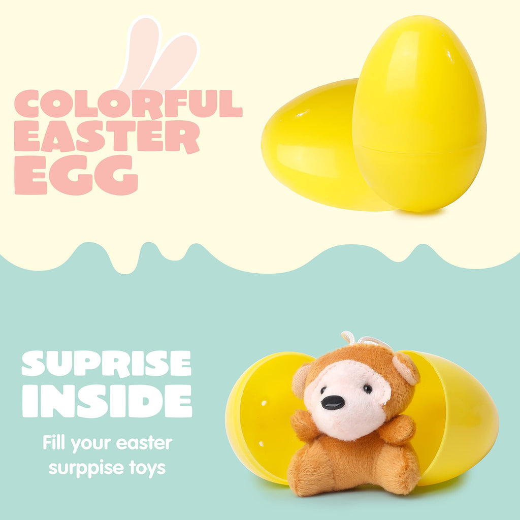 JOYIN 12 Prefilled Easter Eggs with 12 Different Mini Plush Animals for Kids Ages 3-10