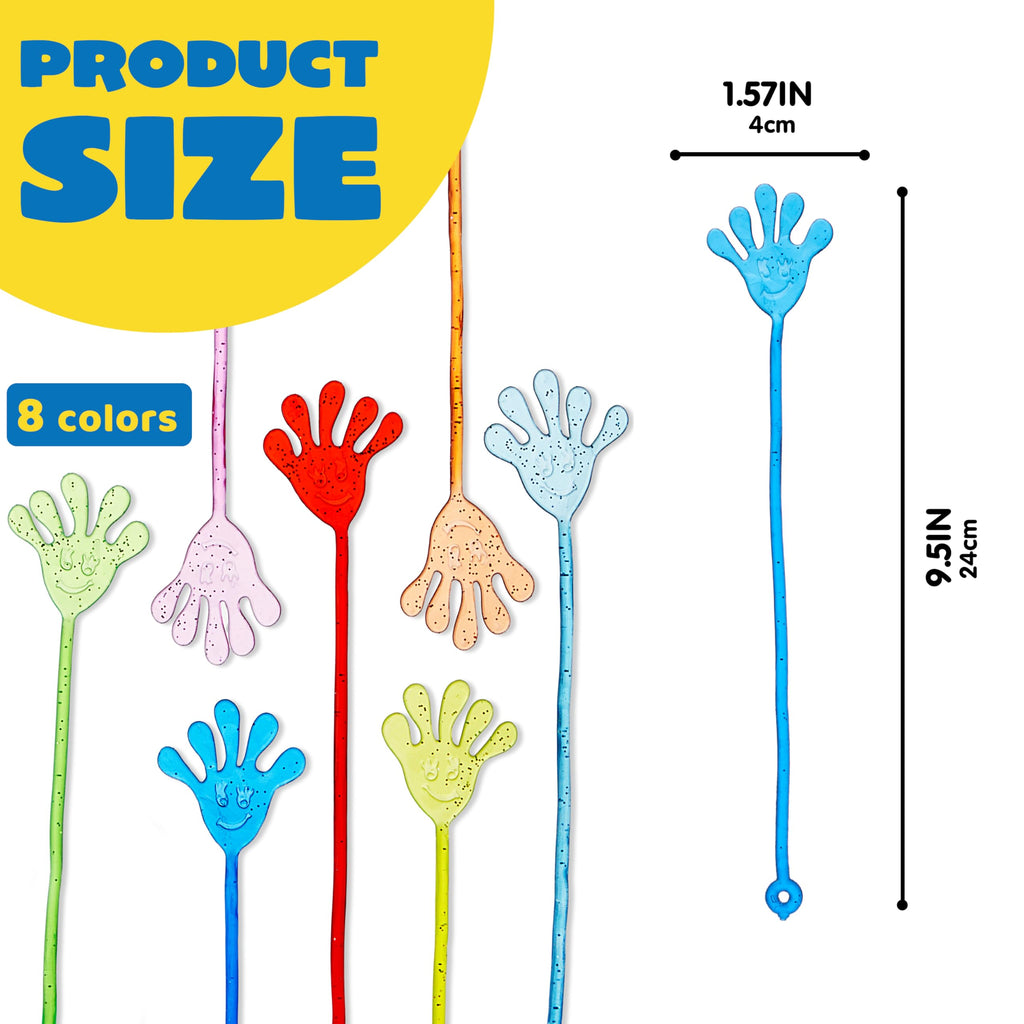 JOYIN 120-Pack Glitter Sticky Hands Party Favors – 8 Colors, Stretchy & Non-Toxic