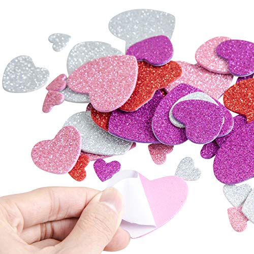 JOYIN 126+ Piece Valentine's Day Craft Set with Heart Doilies, Foam Hearts, and Stickers