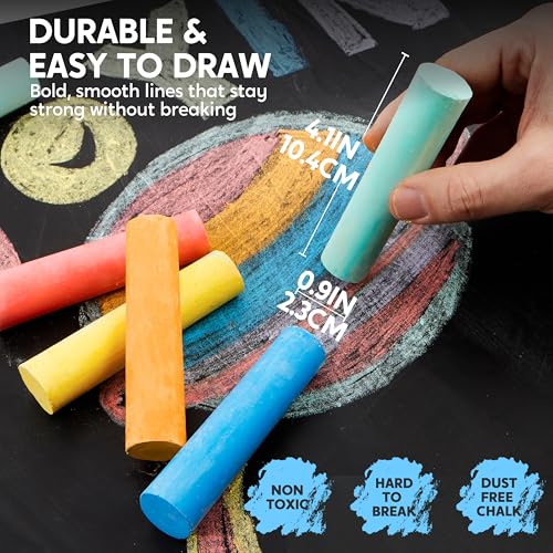 JOYIN 16-Piece Washable Jumbo Chalk Set for Toddlers 1-3 - Non-Toxic Sidewalk Chalk in 16 Colors, Safe Outdoor Play