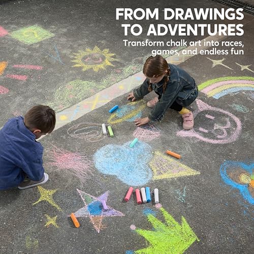 JOYIN 16-Piece Washable Jumbo Chalk Set for Toddlers 1-3 - Non-Toxic Sidewalk Chalk in 16 Colors, Safe Outdoor Play