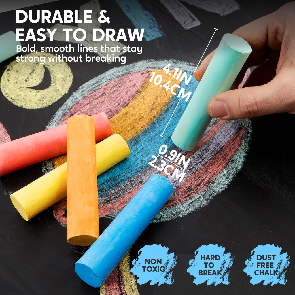 JOYIN 16-Piece Washable Jumbo Chalk Set for Toddlers 1-3 - Non-Toxic Sidewalk Chalk in 16 Colors, Safe Outdoor Play
