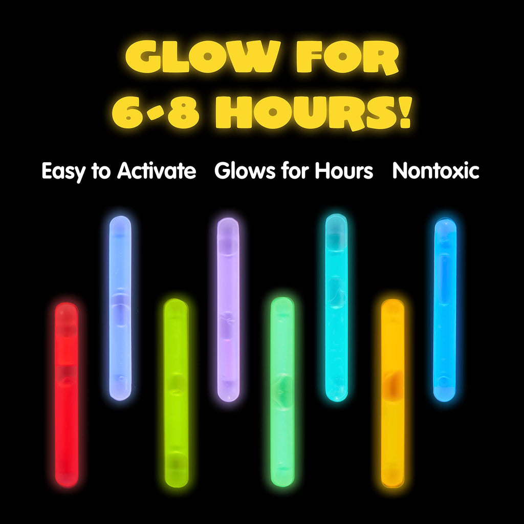 JOYIN 200 Mini Glow Sticks (2 inches) – 8 Colors, Long-Lasting 10-14 Hours, Non-Toxic Party Favors for Easter, Birthdays, Weddings