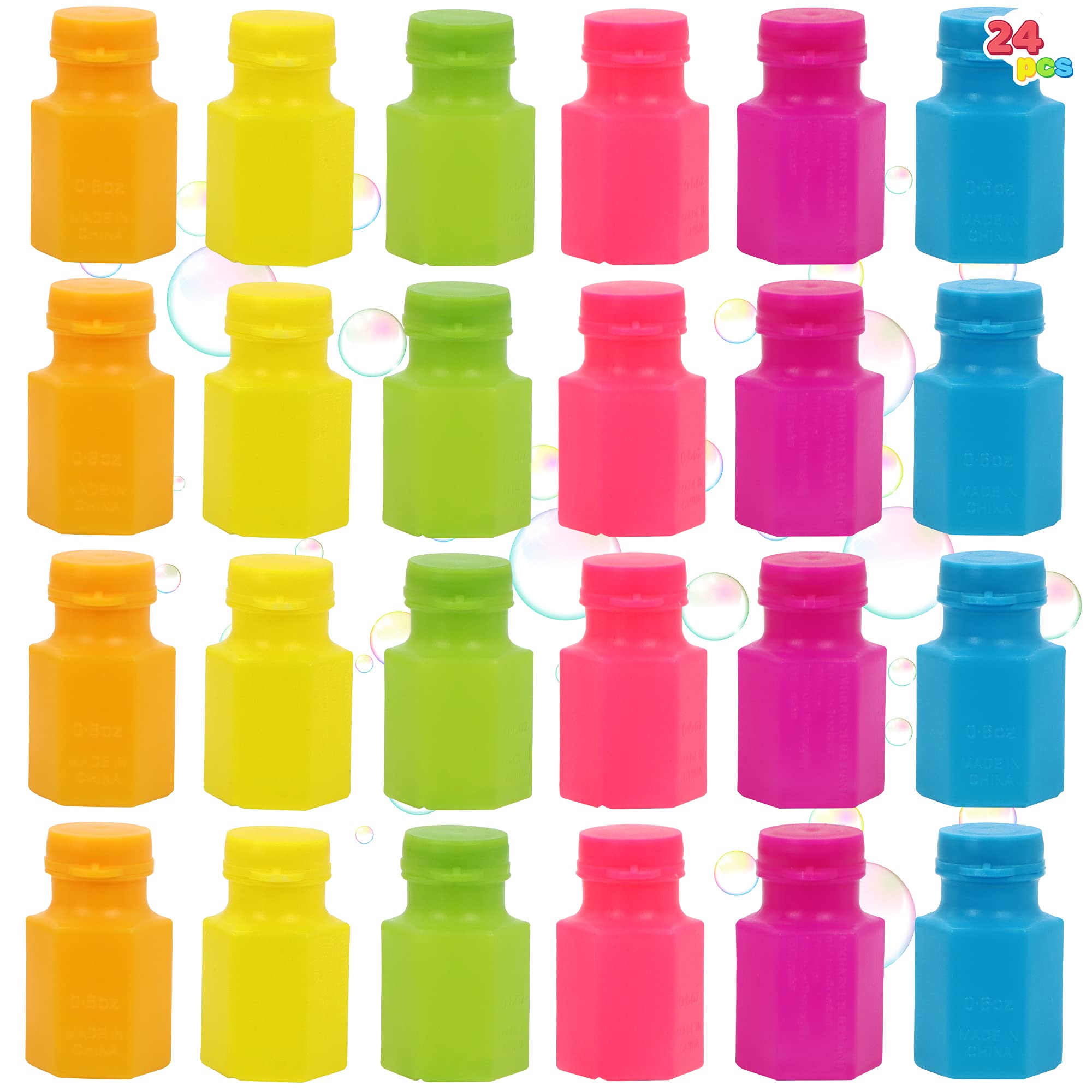 JOYIN 24-Pack Mini Bubble Bottles with Wands – Party Favors for Kids
