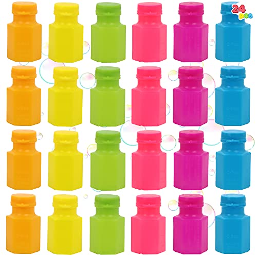 JOYIN 24-Pack Mini Bubble Bottles with Wands – Party Favors for Kids