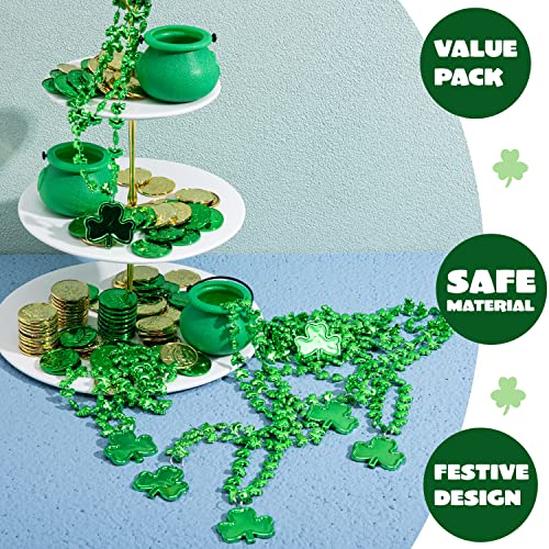 JOYIN 24 Pack St. Patrick's Day Shamrock Necklaces - Green Clover Bead Necklace Party Favors