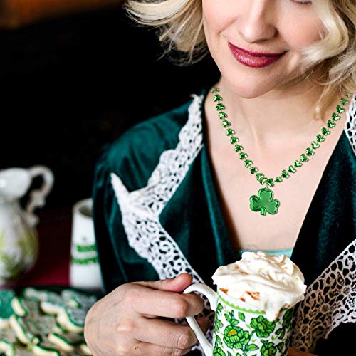 JOYIN 24 Pack St. Patrick's Day Shamrock Necklaces - Green Clover Bead Necklace Party Favors