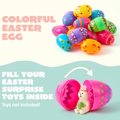 JOYIN 3.15-Inch Plastic Eggs - 30 Piece Set for Easter Egg Hunts & Party Fillers