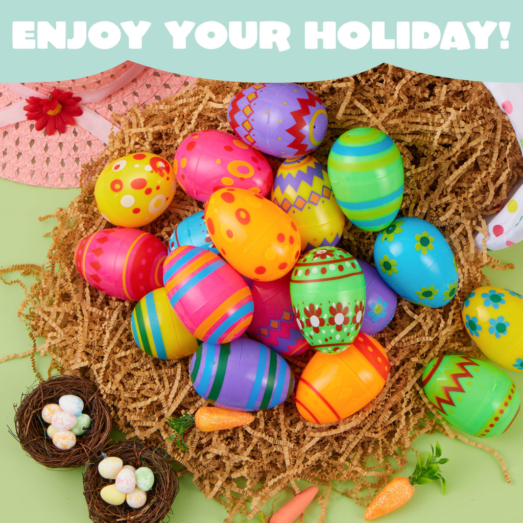 JOYIN 3.15-Inch Plastic Eggs - 30 Piece Set for Easter Egg Hunts & Party Fillers