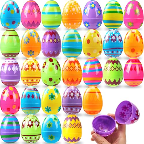 JOYIN 3.15-Inch Plastic Eggs - 30 Piece Set for Easter Egg Hunts & Party Fillers