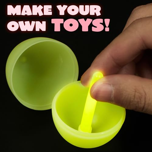 JOYIN 35 Easter Eggs with 35 Mini Glow Sticks for Kids - Glow in the Dark Egg Hunt Set