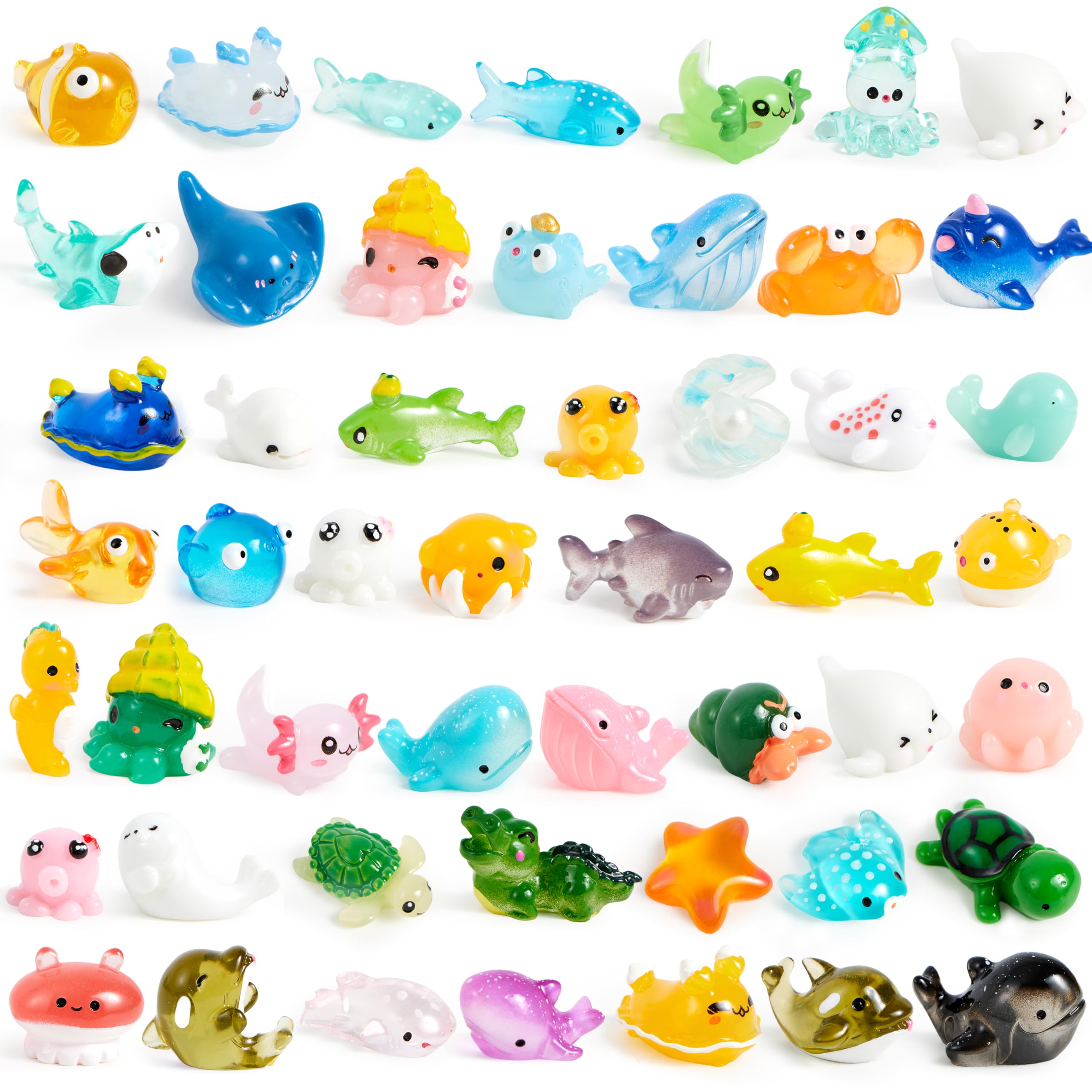 JOYIN 50-Piece Mini Ocean Resin Animals Set – Sea Creatures for Crafts, Slime, Aquarium Decor, and Party Favors