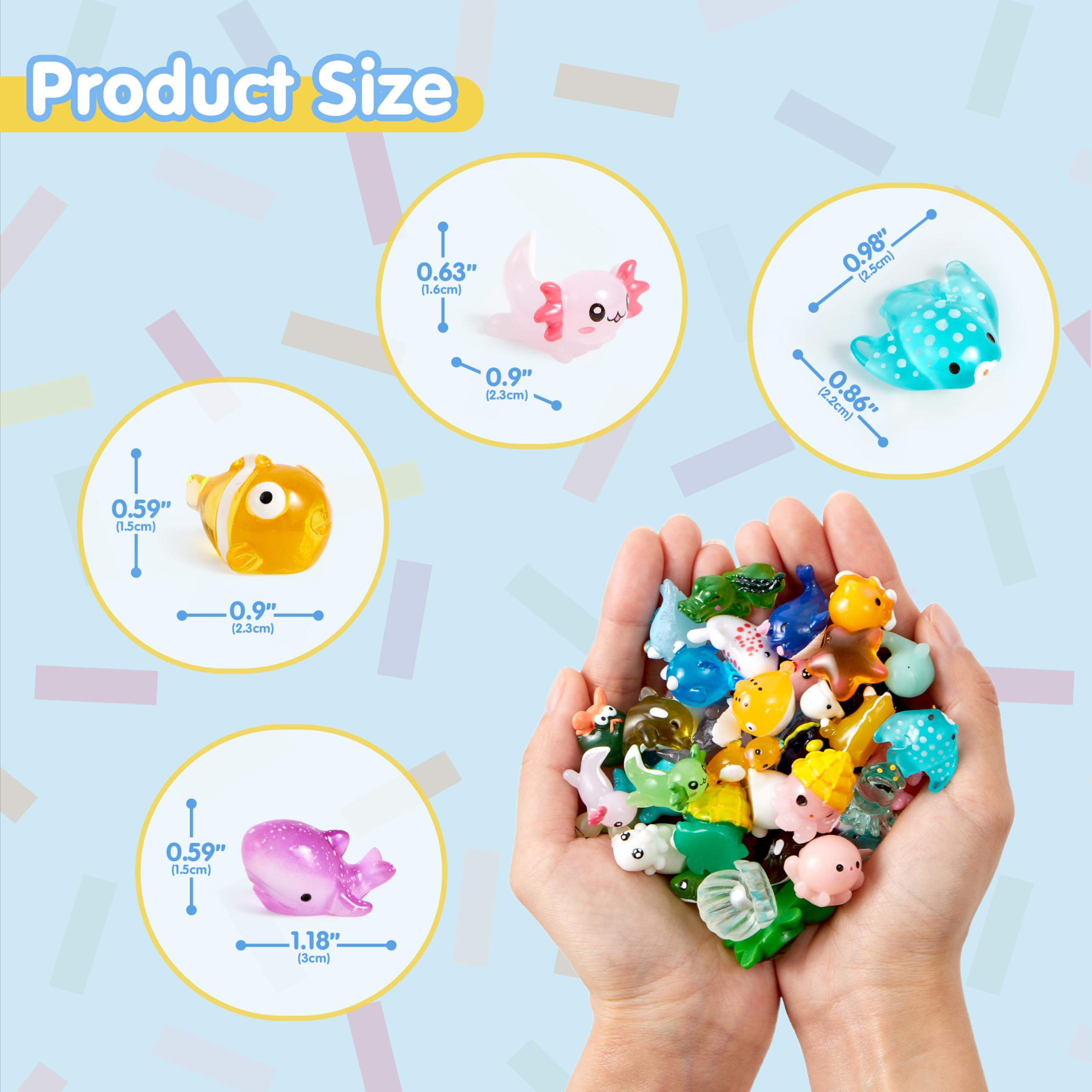 JOYIN 50-Piece Mini Ocean Resin Animals Set – Sea Creatures for Crafts, Slime, Aquarium Decor, and Party Favors