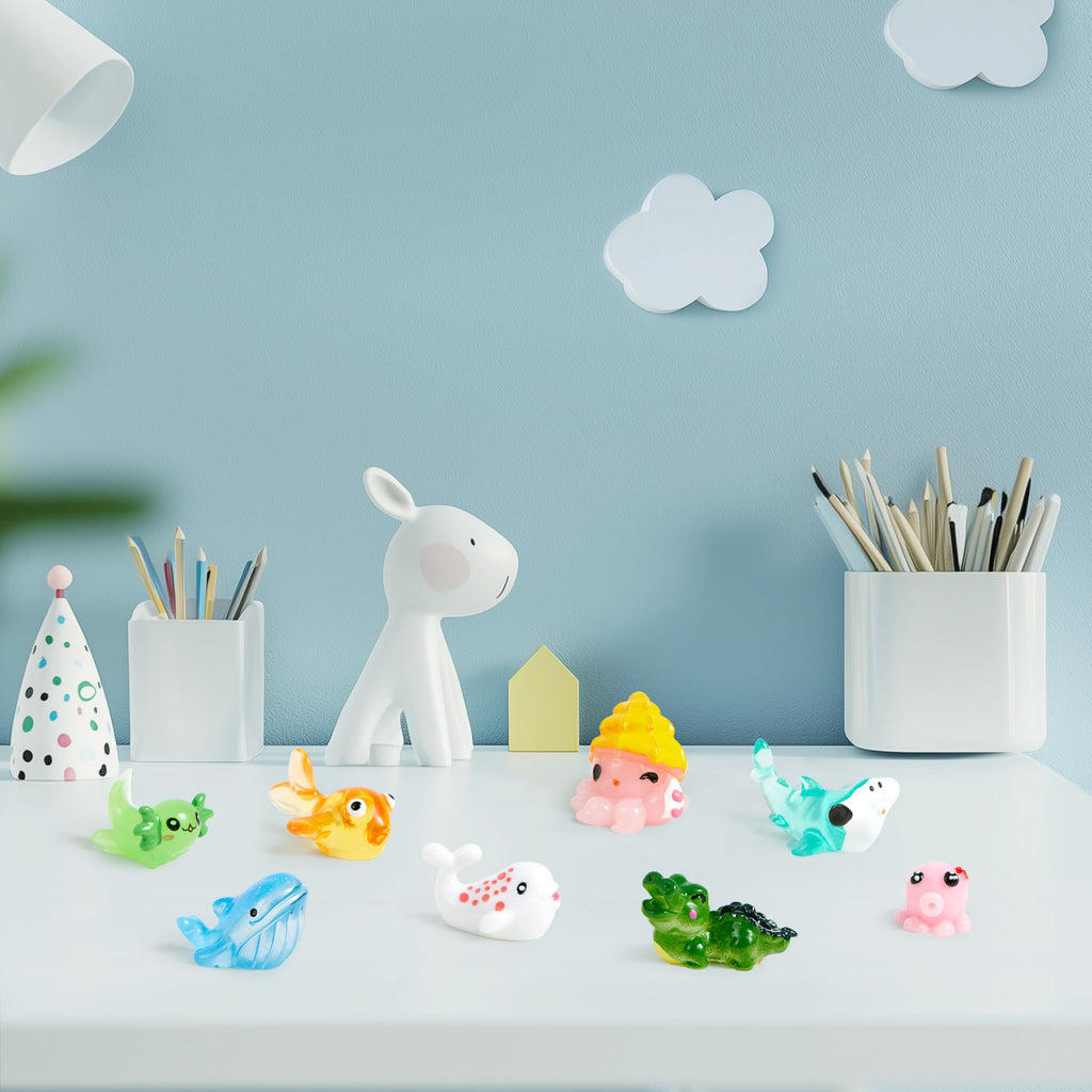 JOYIN 50-Piece Mini Ocean Resin Animals Set – Sea Creatures for Crafts, Slime, Aquarium Decor, and Party Favors