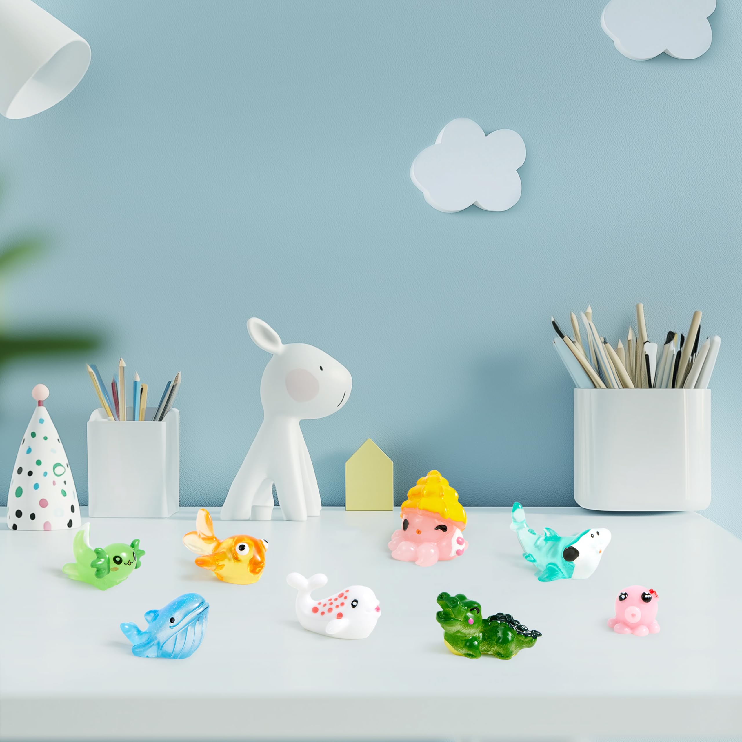 JOYIN 50-Piece Mini Ocean Resin Animals Set – Sea Creatures for Crafts, Slime, Aquarium Decor, and Party Favors