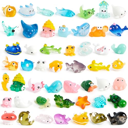 JOYIN 50-Piece Mini Ocean Resin Animals Set – Sea Creatures for Crafts, Slime, Aquarium Decor, and Party Favors