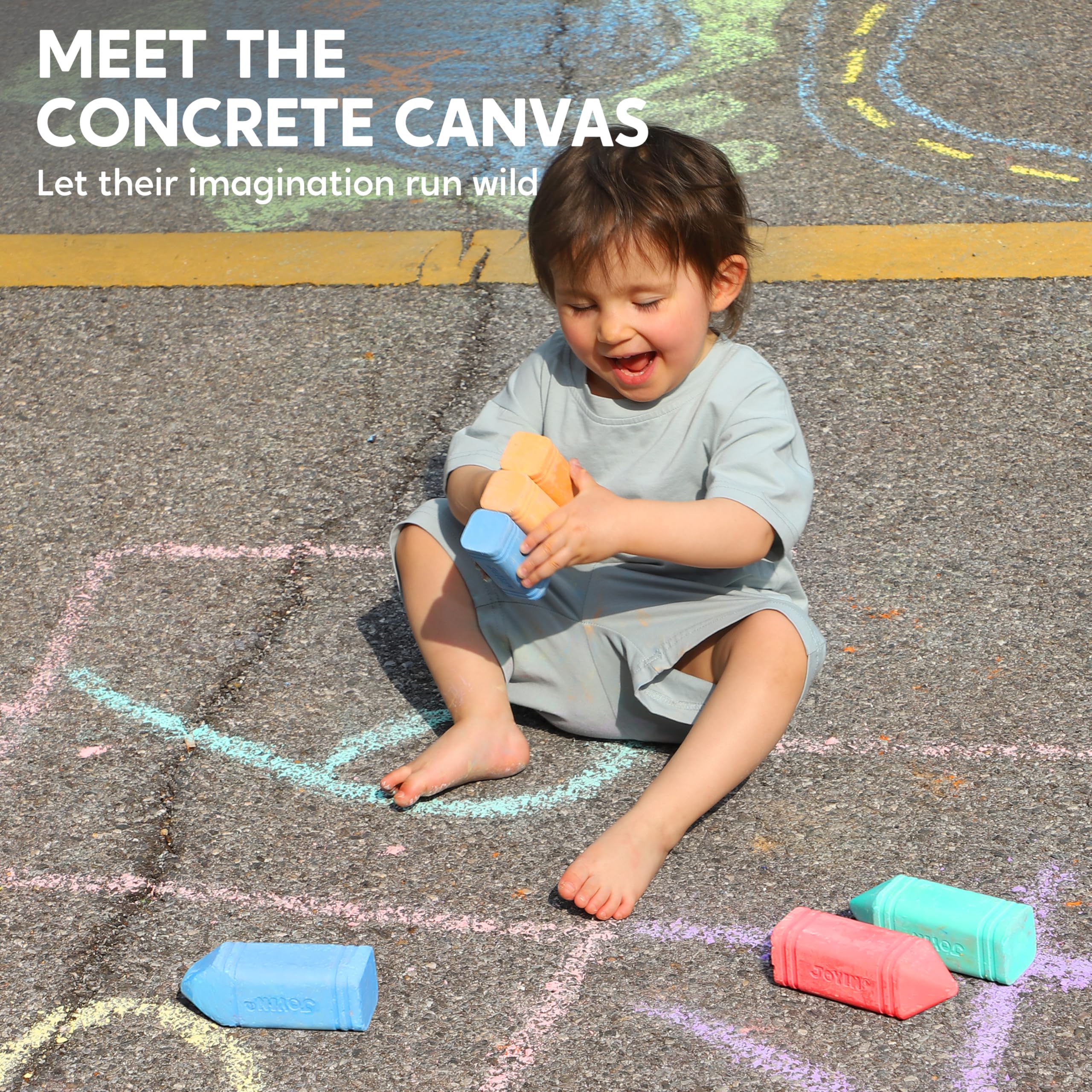 JOYIN 6-Piece Jumbo Sidewalk Chalk Set – Washable, Non-Toxic, 6 Vibrant Colors for Kids