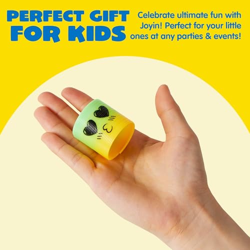 JOYIN 60 Pcs Spring Rainbow Party Favor - Mini Plastic Coil Spring Toy for Stress Relief & Goodie Bags