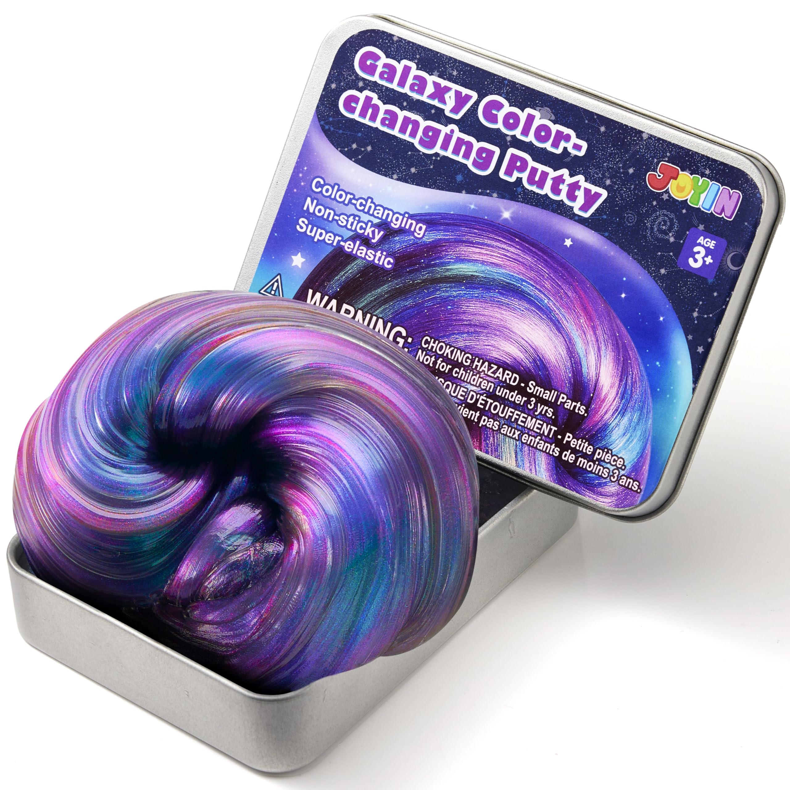 JOYIN Galaxy Color-Changing Putty 4.23oz - Magic Light-Activated Slime for Stress Relief and Sensory Play