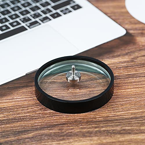 Joytech 4.13'' (105mm) Crystal Glass Concave Mirror Spinning Top Base – K9 Optical Glass, Double Concave Design for Extended Spin & Stability
