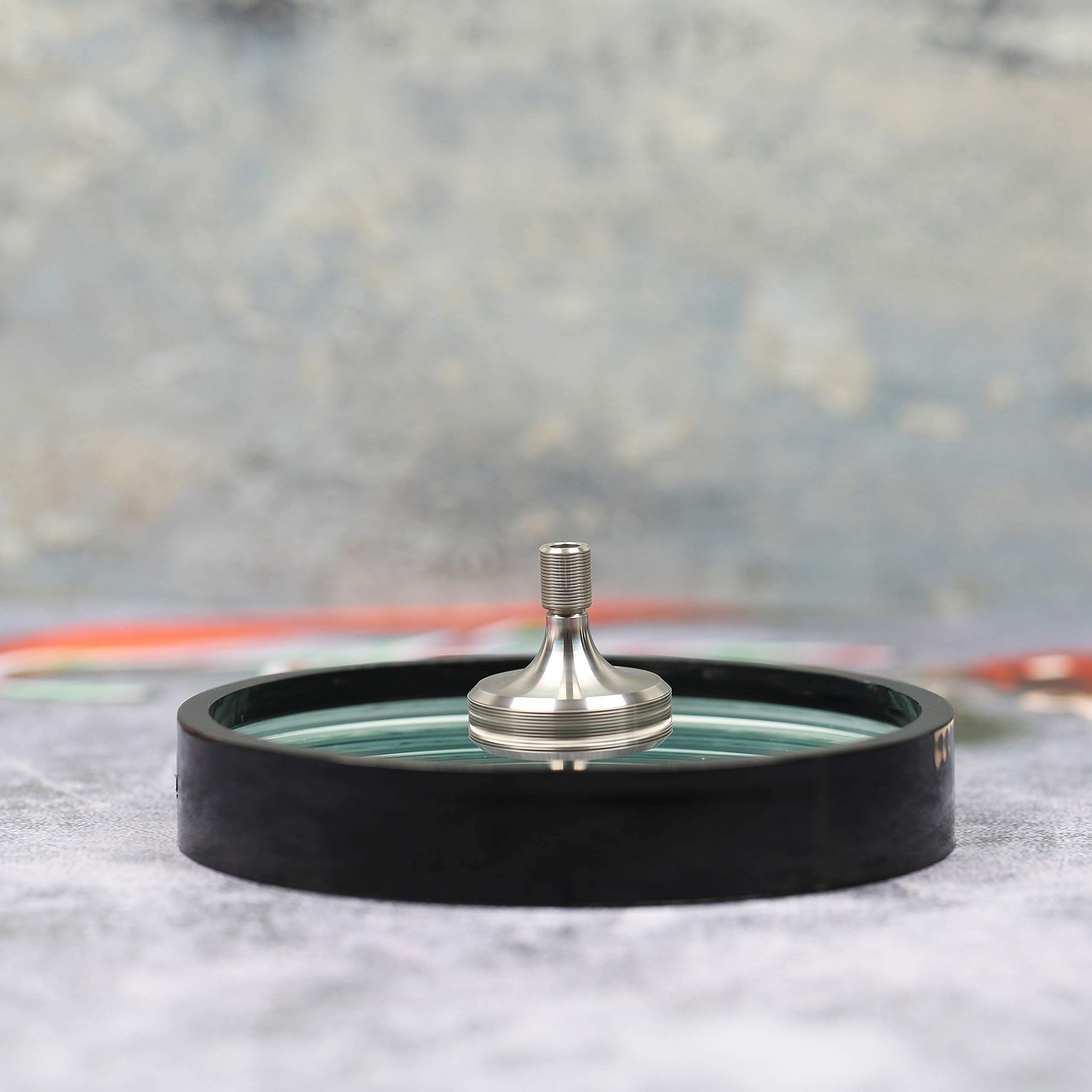 Joytech 4.13'' (105mm) Crystal Glass Concave Mirror Spinning Top Base – K9 Optical Glass, Double Concave Design for Extended Spin & Stability