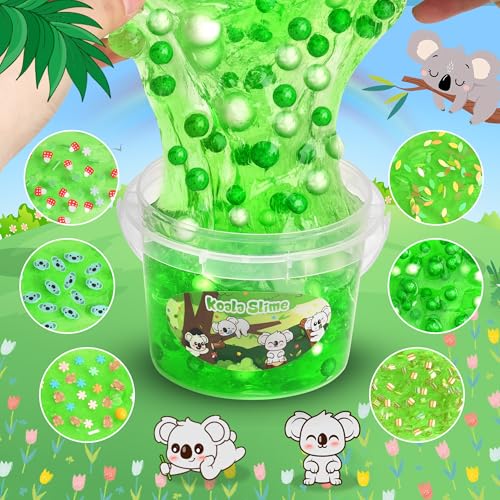 Joytry Koala Slime Kit – 10oz Vibrant Green Clear Slime Bucket with Add-Ins for Ages 8-12
